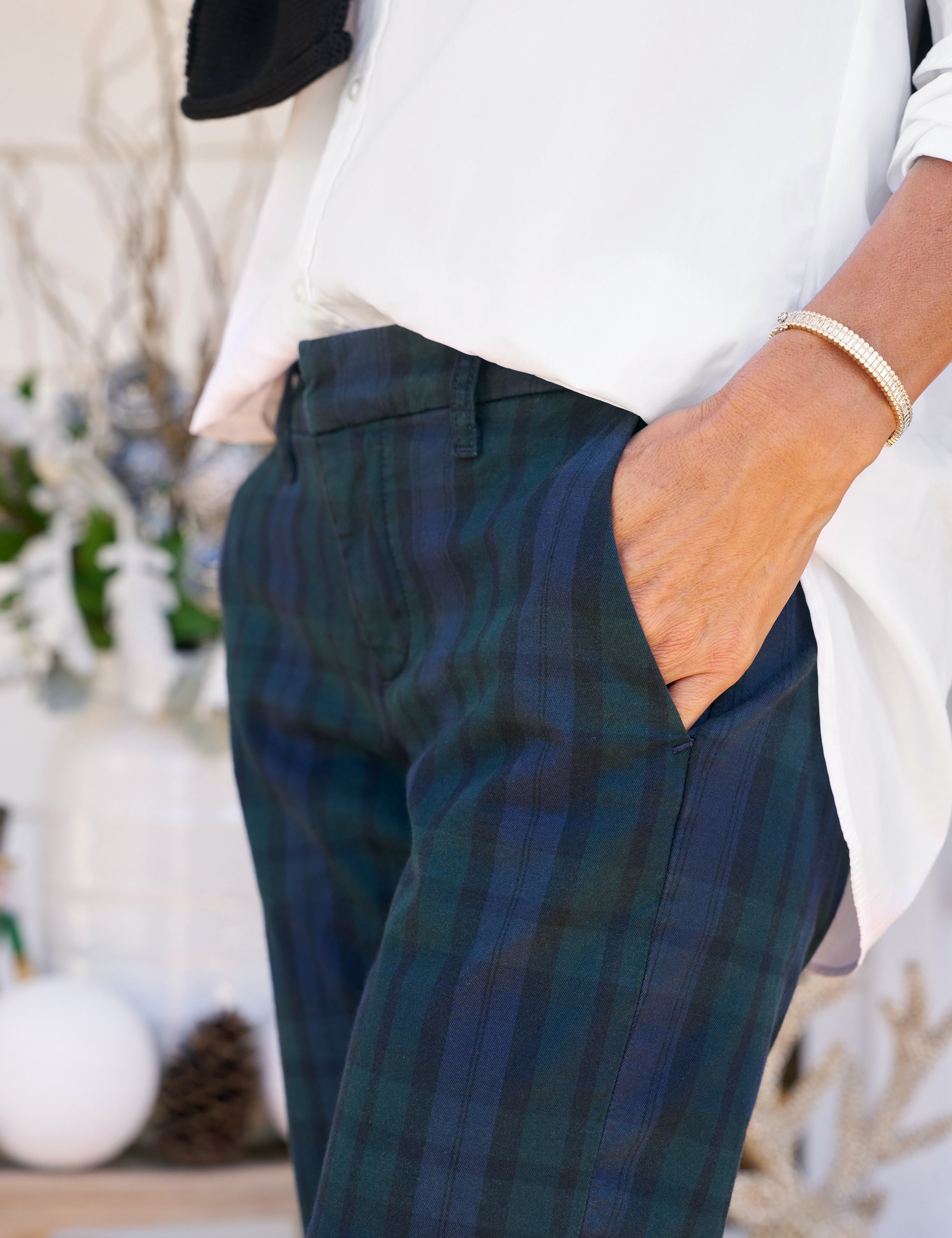 Milan Plaid Seamed Trousers - ELISON RD.