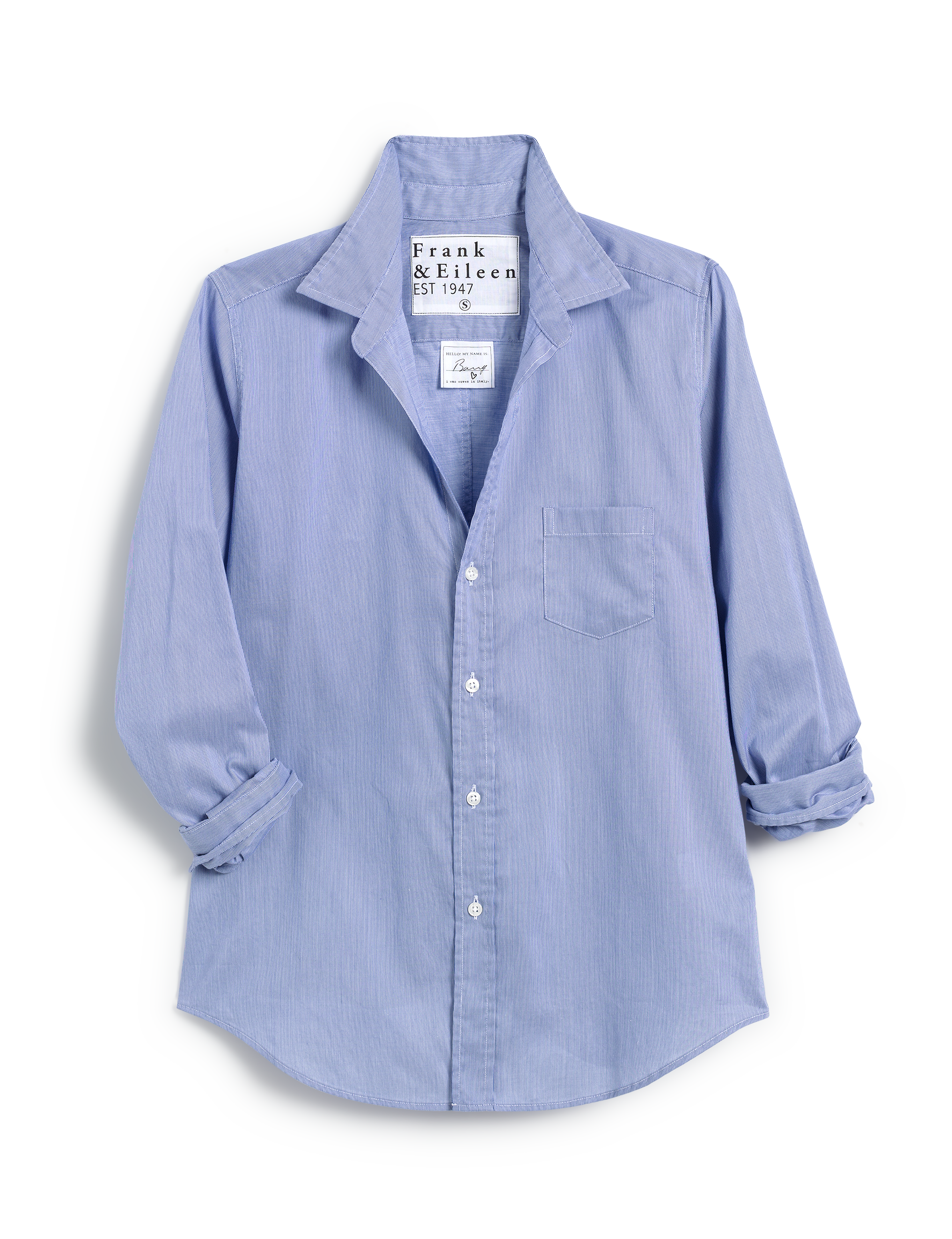 Barry, Tailored Button-Up Shirt, Blue Stripe | Frank & Eileen