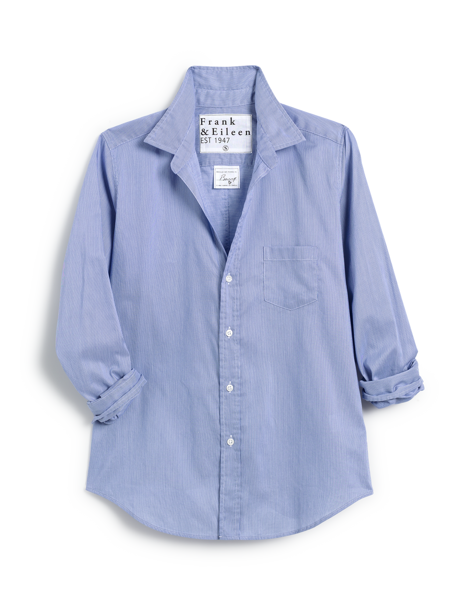 Barry, Tailored Button-Up Shirt, Blue Stripe – Frank & Eileen