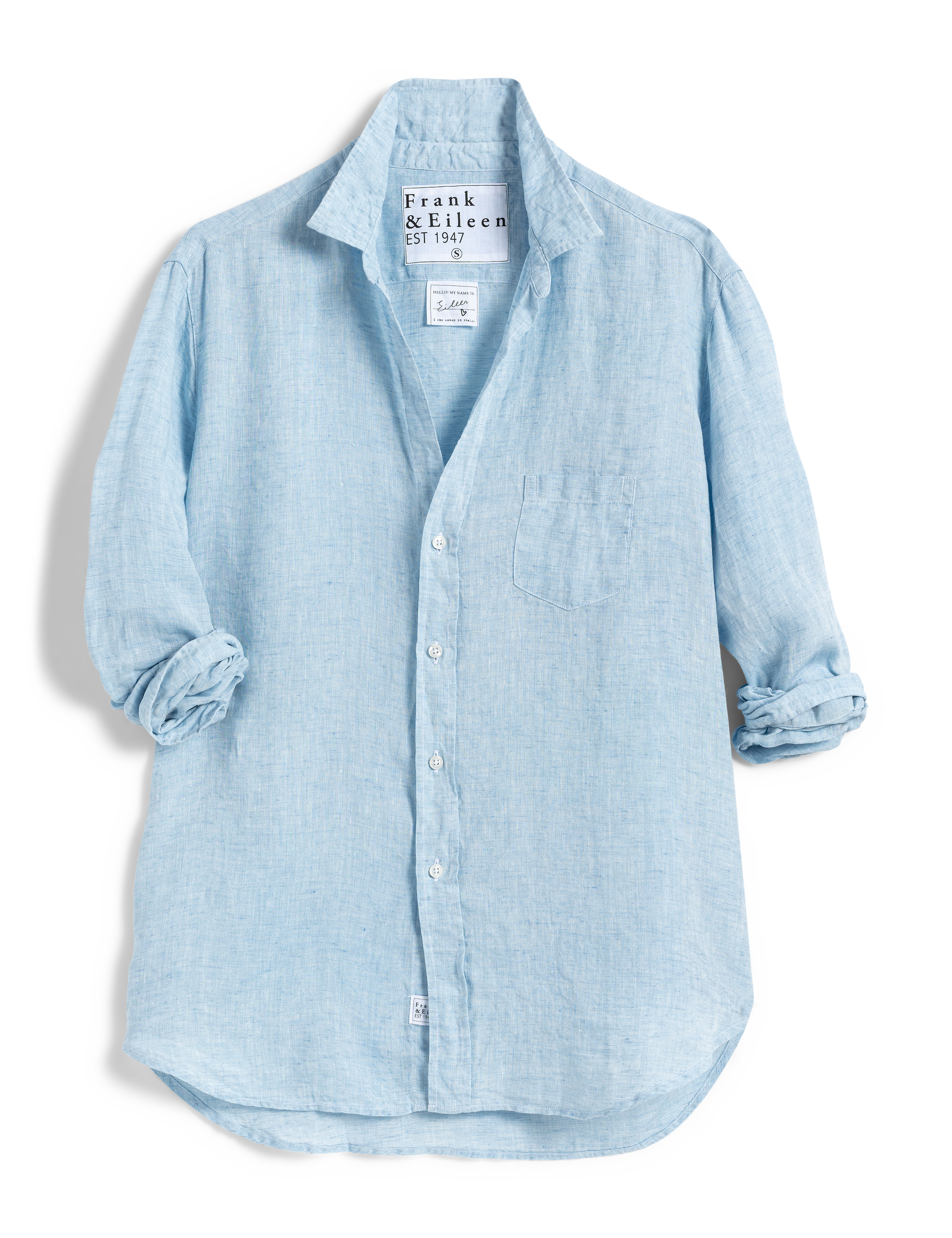 Eileen, Relaxed Button-Up Shirt, Heather Blue – Frank & Eileen