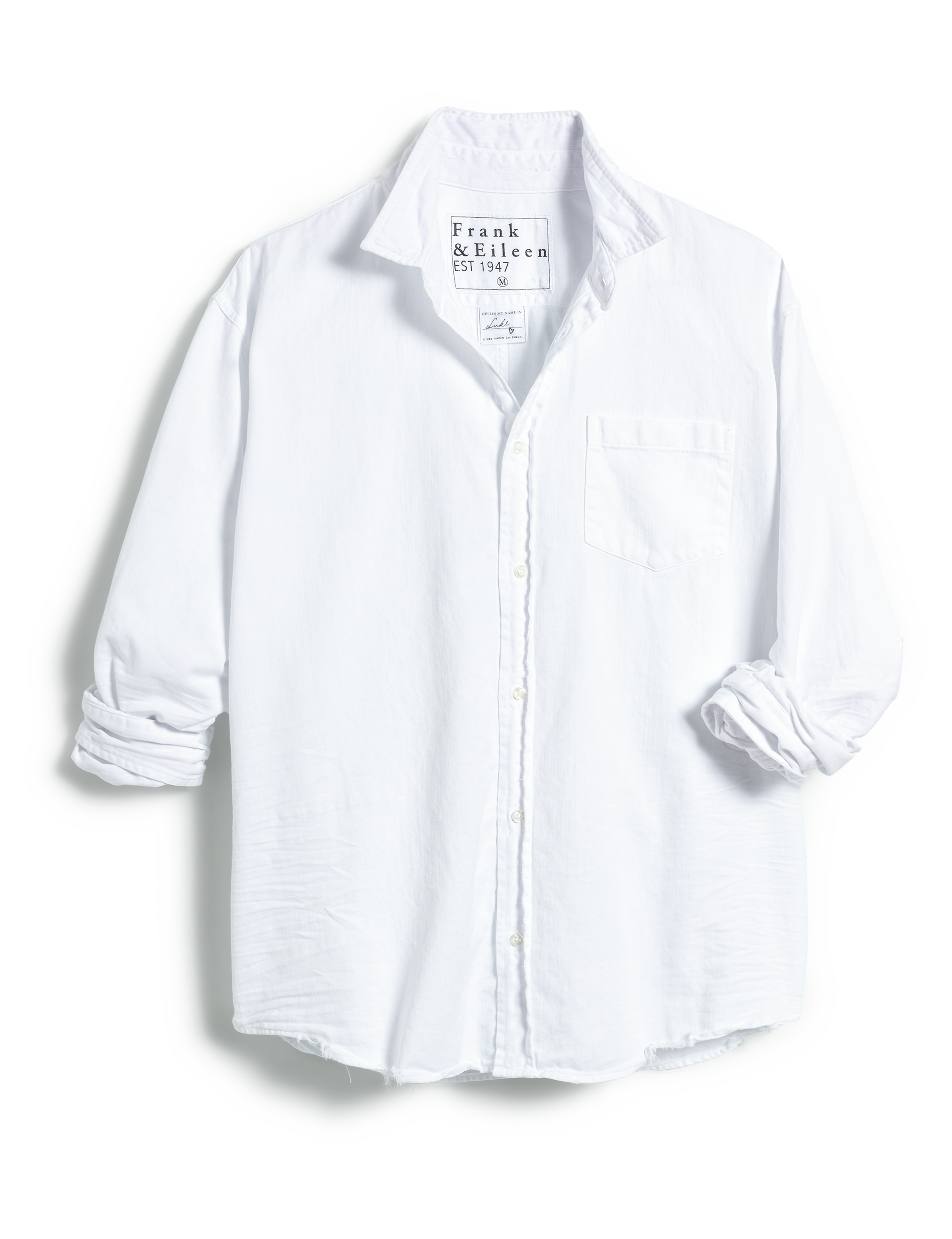 Luke, Men's Button-Up Shirt, White Denim – Frank & Eileen