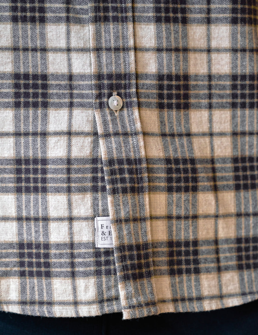 BARRY Heather Navy Plaid, Italian Flannel