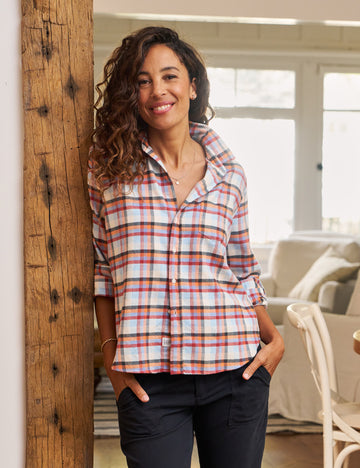 EILEEN Orange and Blue with Red Check, Flannel