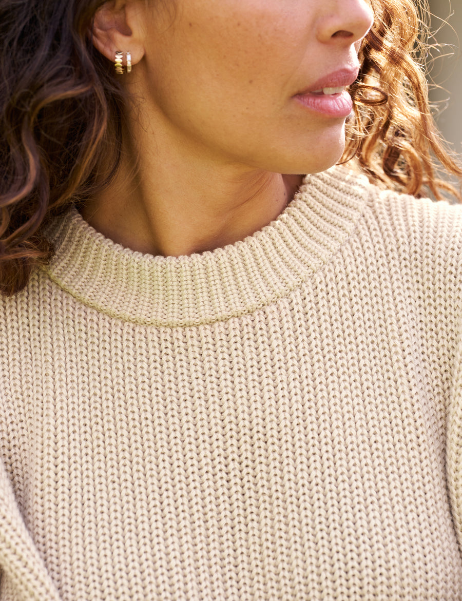 MONTECITO SWEATER Sand, Pure Italian Cotton