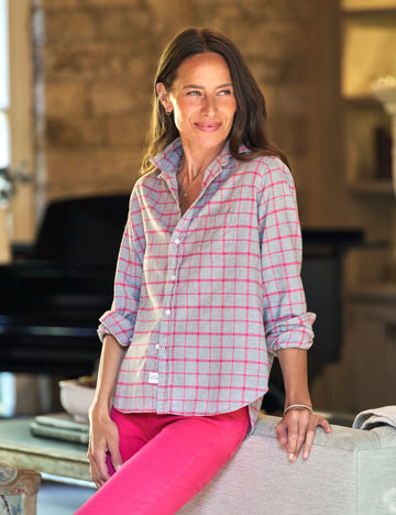 EILEEN Pink Plaid, Italian Flannel