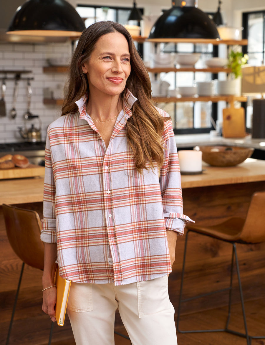 EILEEN Rust and Gray Melange Plaid, Flannel