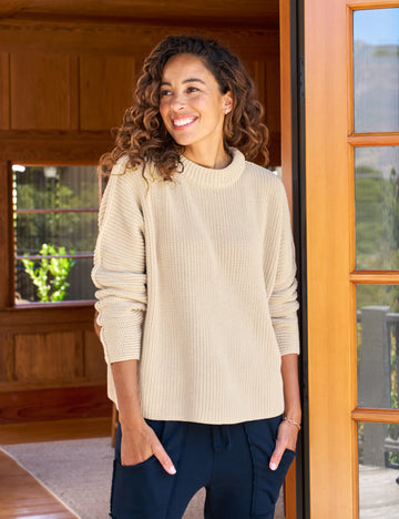 MONTECITO SWEATER Sand, Pure Italian Cotton