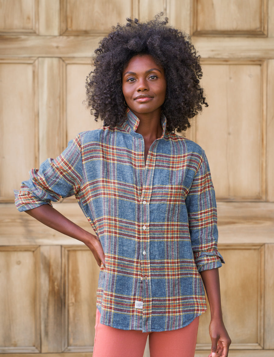 EILEEN Blue and Red with Yellow Plaid, Flannel