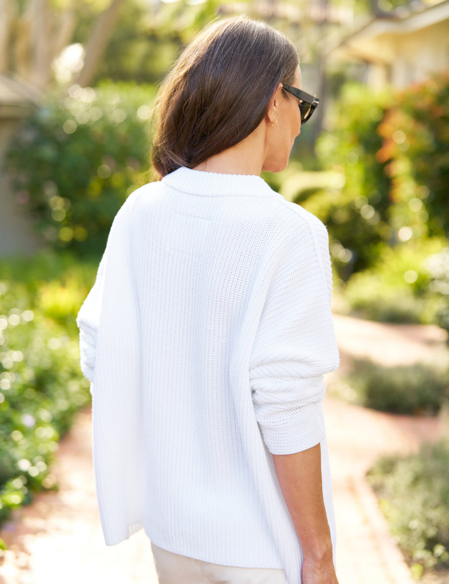 MONTECITO SWEATER White, Pure Italian Cotton