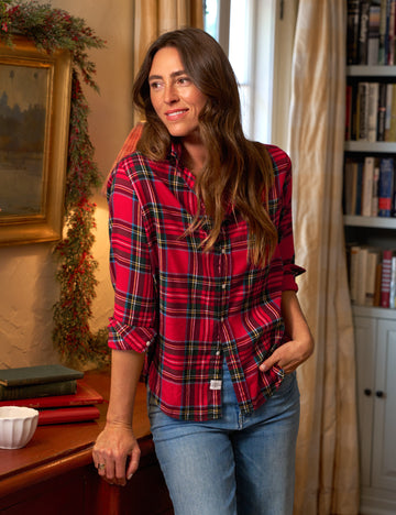 EILEEN Red and Green Plaid, Italian Flannel