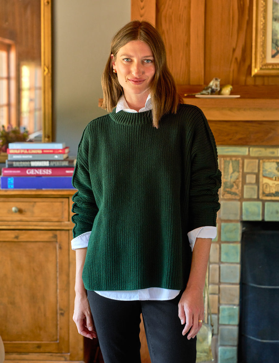 MONTECITO SWEATER British Racing Green, Pure Italian Cotton