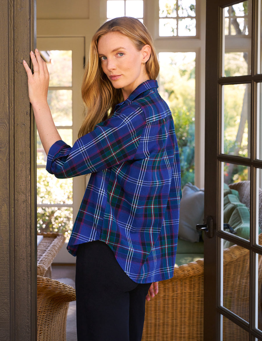 EILEEN Blue and Green Plaid, Flannel