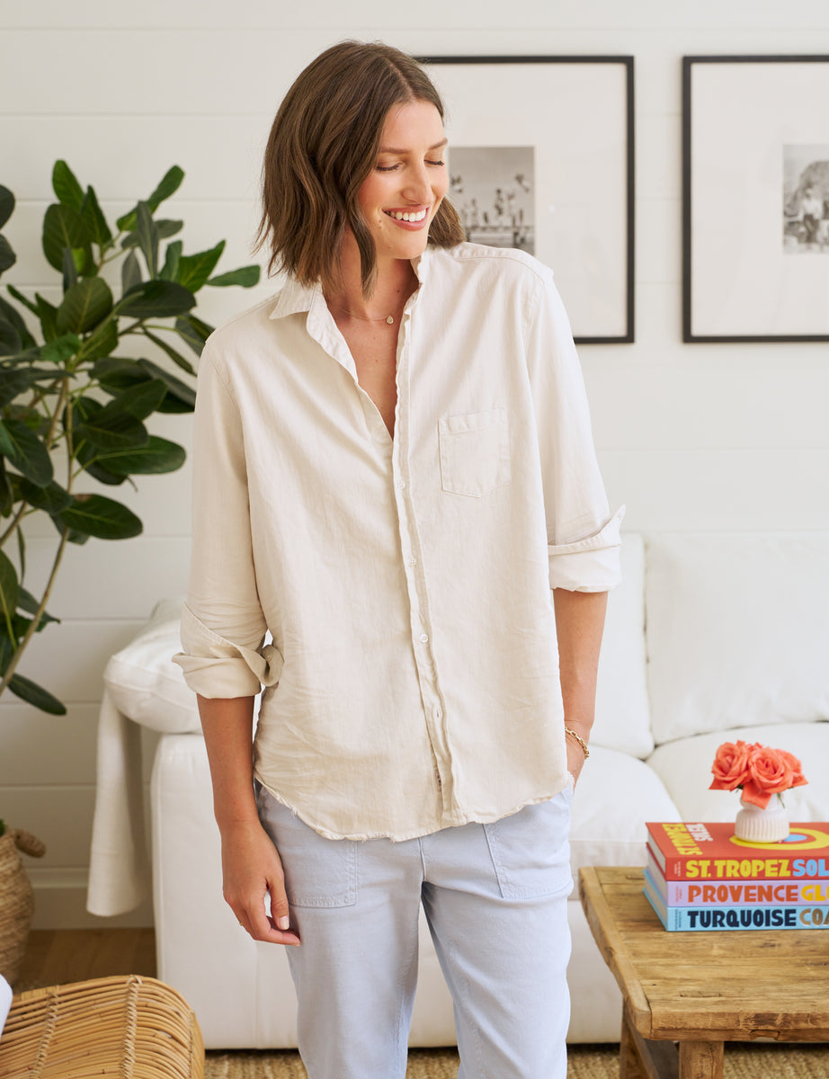 Eileen, Relaxed Button-Up Shirt, Cream | Frank & Eileen