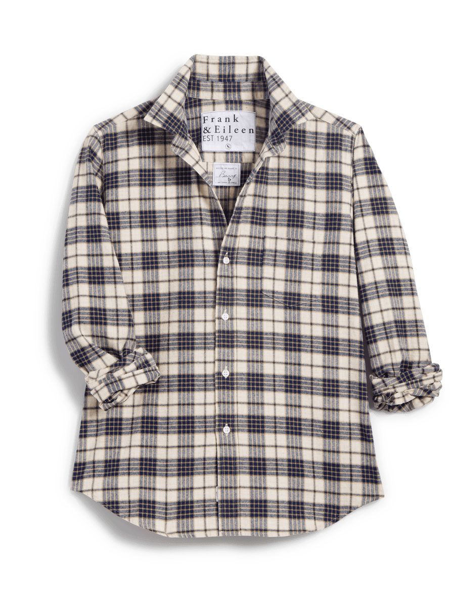 BARRY Heather Navy Plaid, Italian Flannel