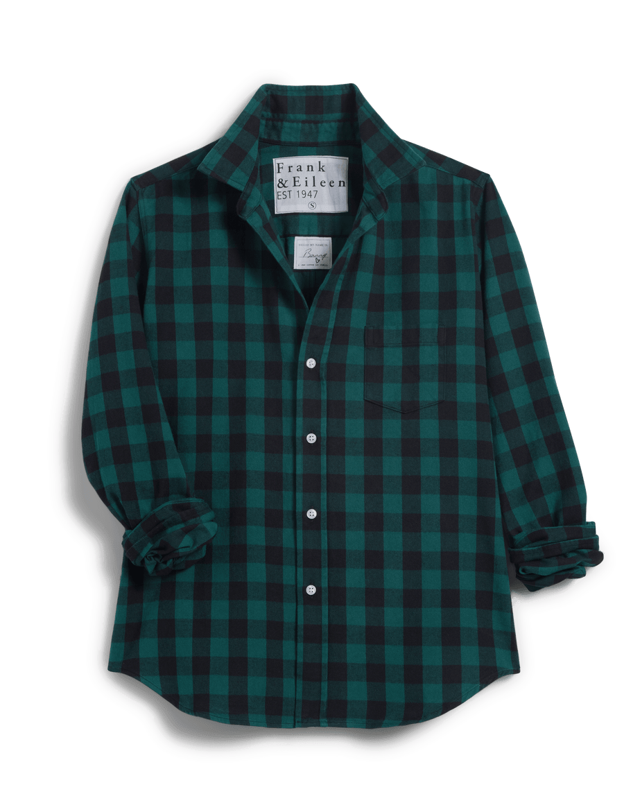 BARRY Green and Black Check, Italian Flannel