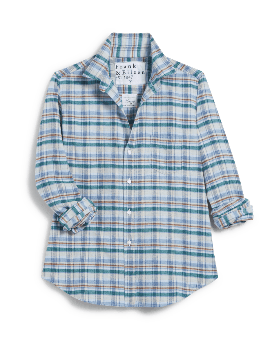 BARRY Cream and Blue Plaid, Flannel