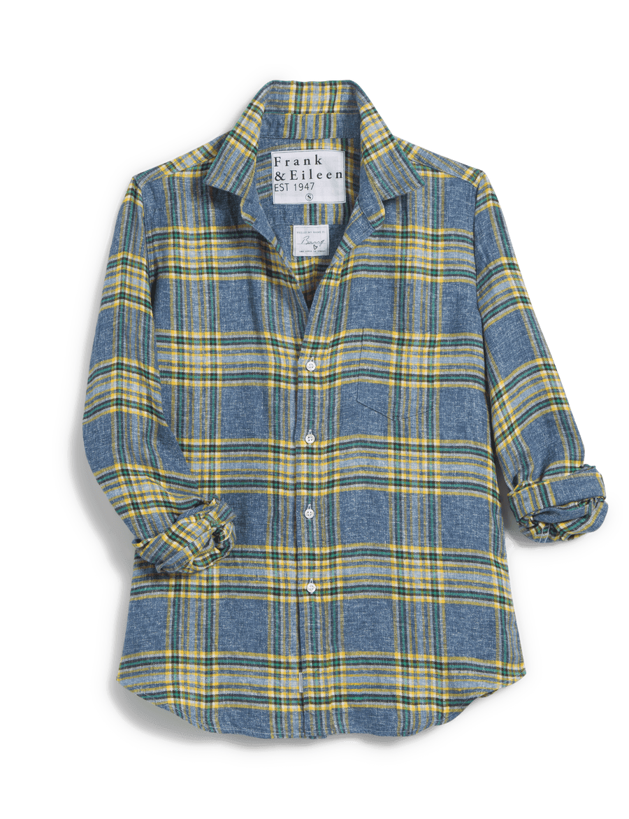 BARRY Yellow and Blue Plaid, Italian Flannel