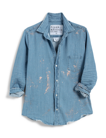 Barry, Tailored Button-Up Shirt, Vintage Blue Denim – Frank & Eileen