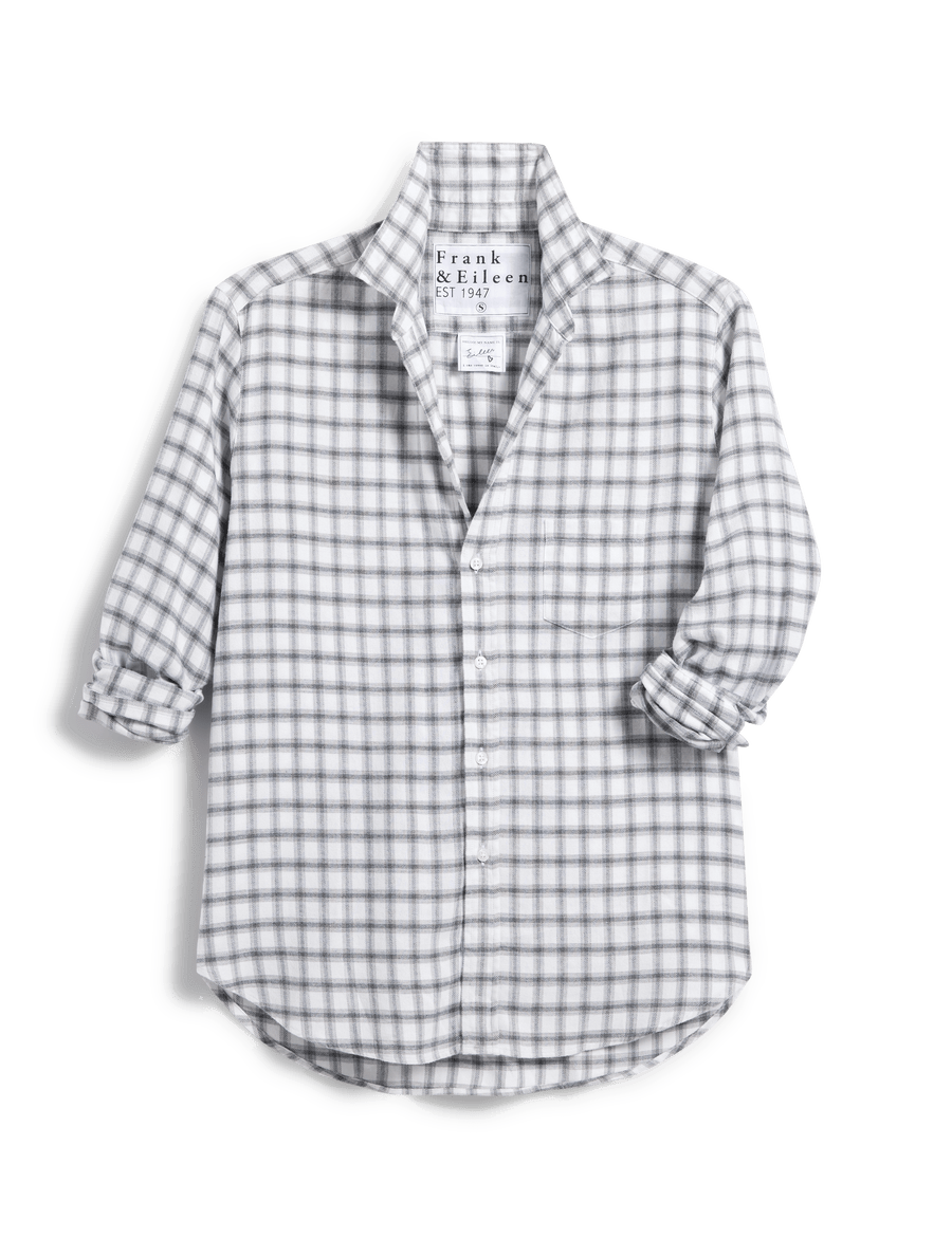 EILEEN White and Gray Plaid, Italian Flannel