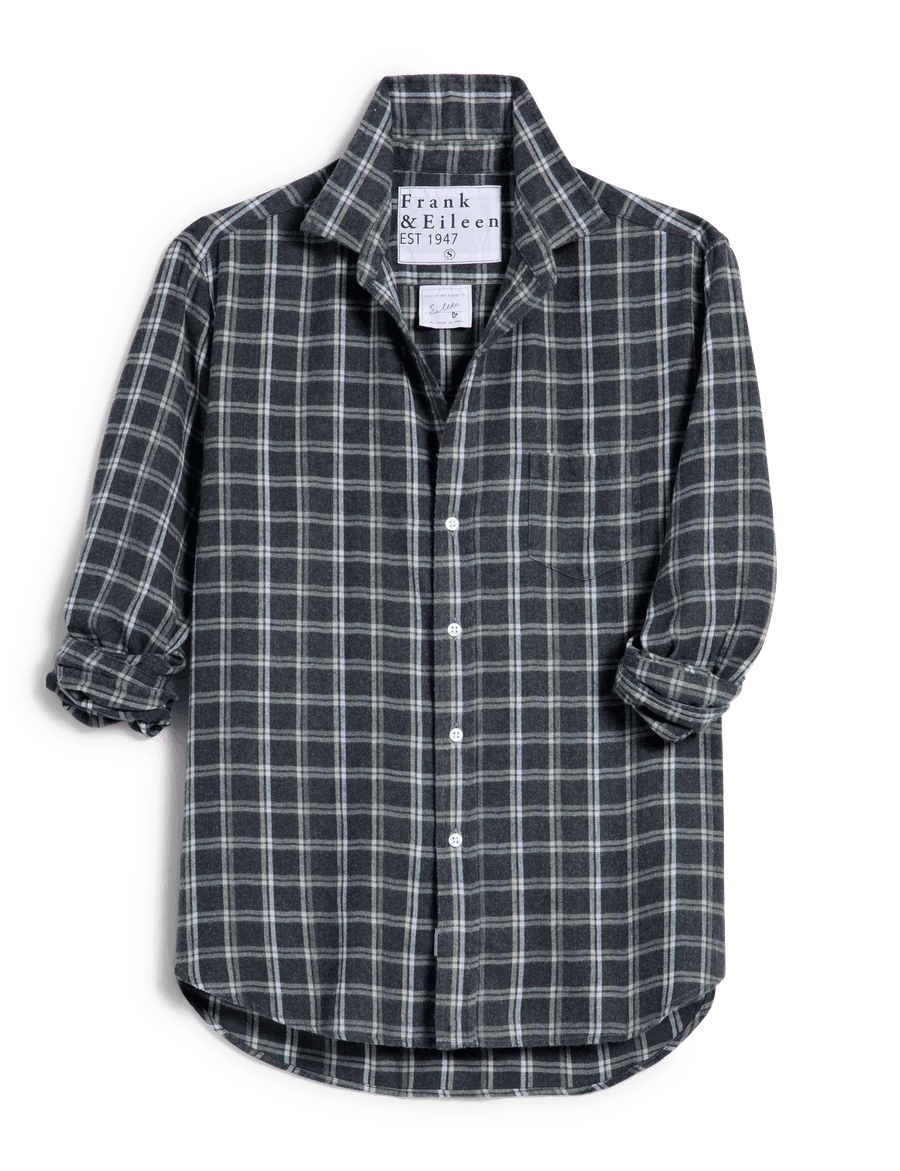 EILEEN Dark Gray Plaid, Italian Flannel