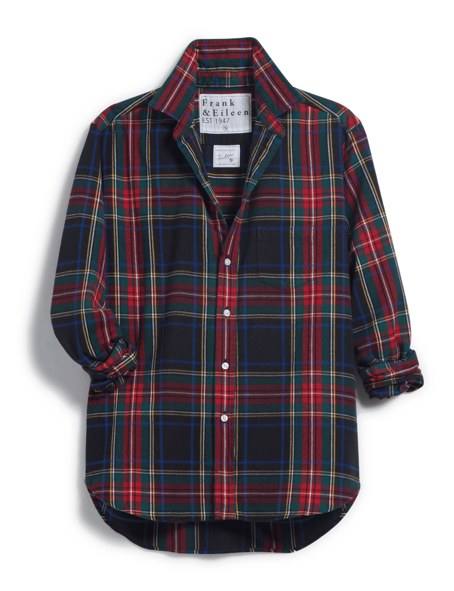 EILEEN Black and Red with Green Plaid, Italian Flannel