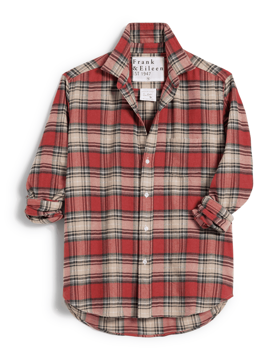 EILEEN Washed Red Plaid, Italian Flannel