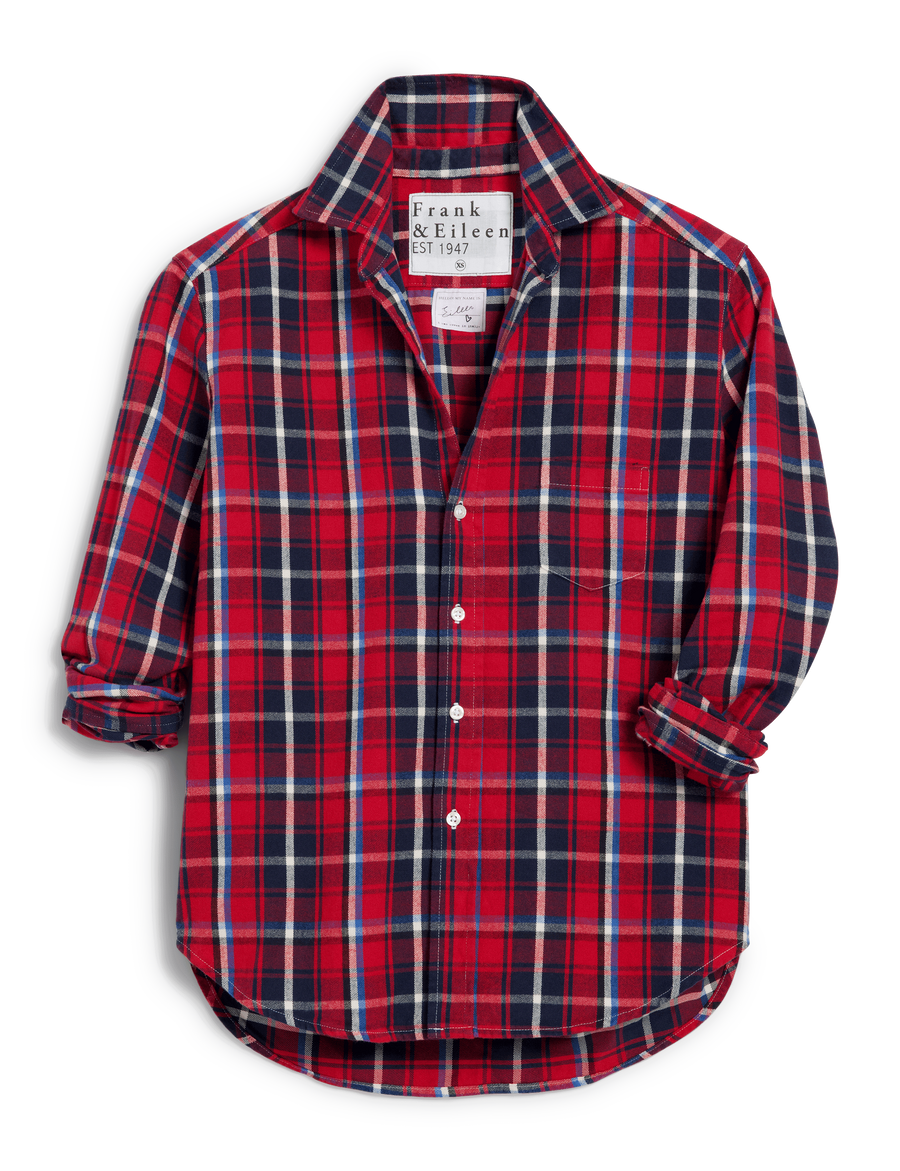 EILEEN Red and Navy Plaid, Flannel