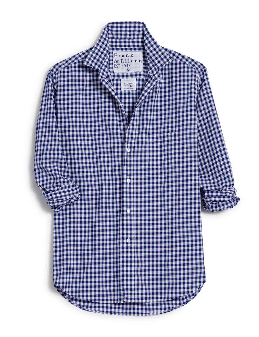 EILEEN Classic Navy Check, Italian Cotton