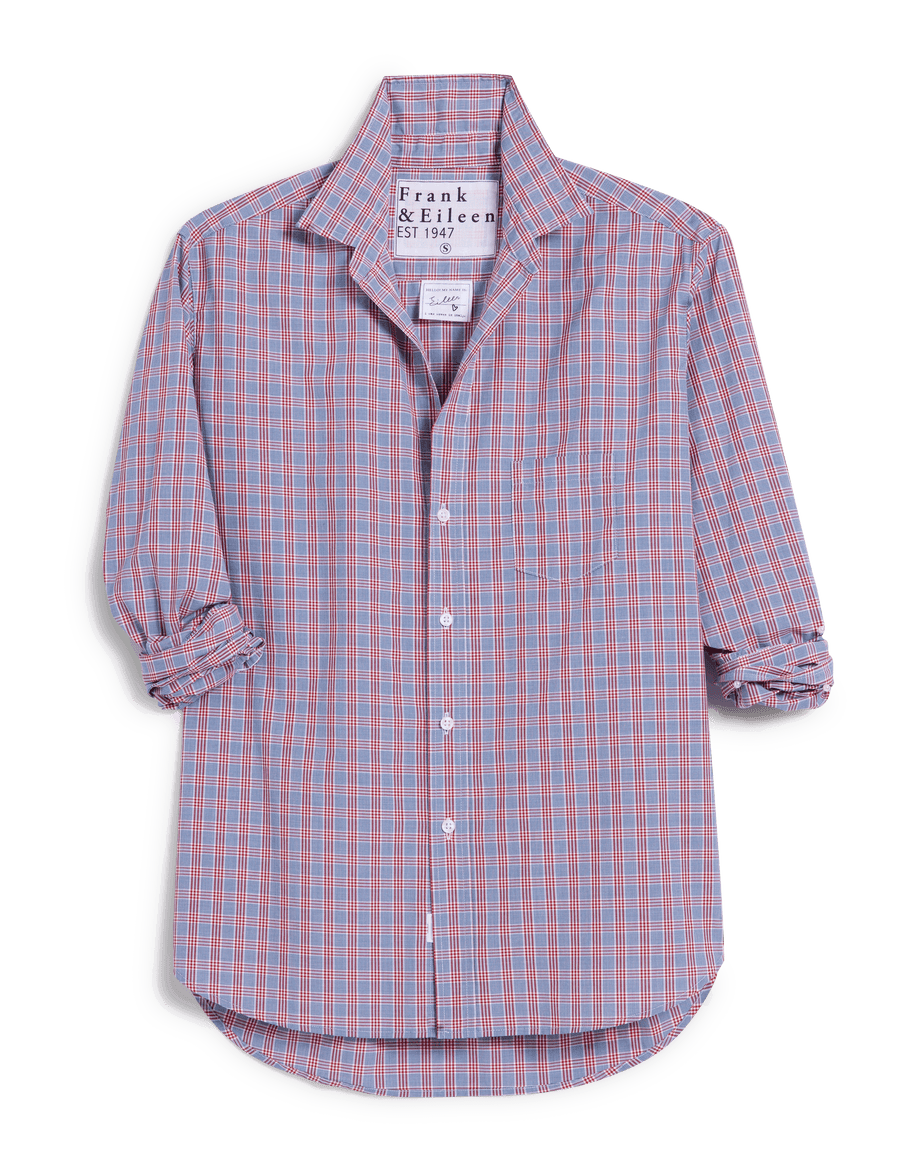 EILEEN Small Red and Blue Plaid, Italian Cotton