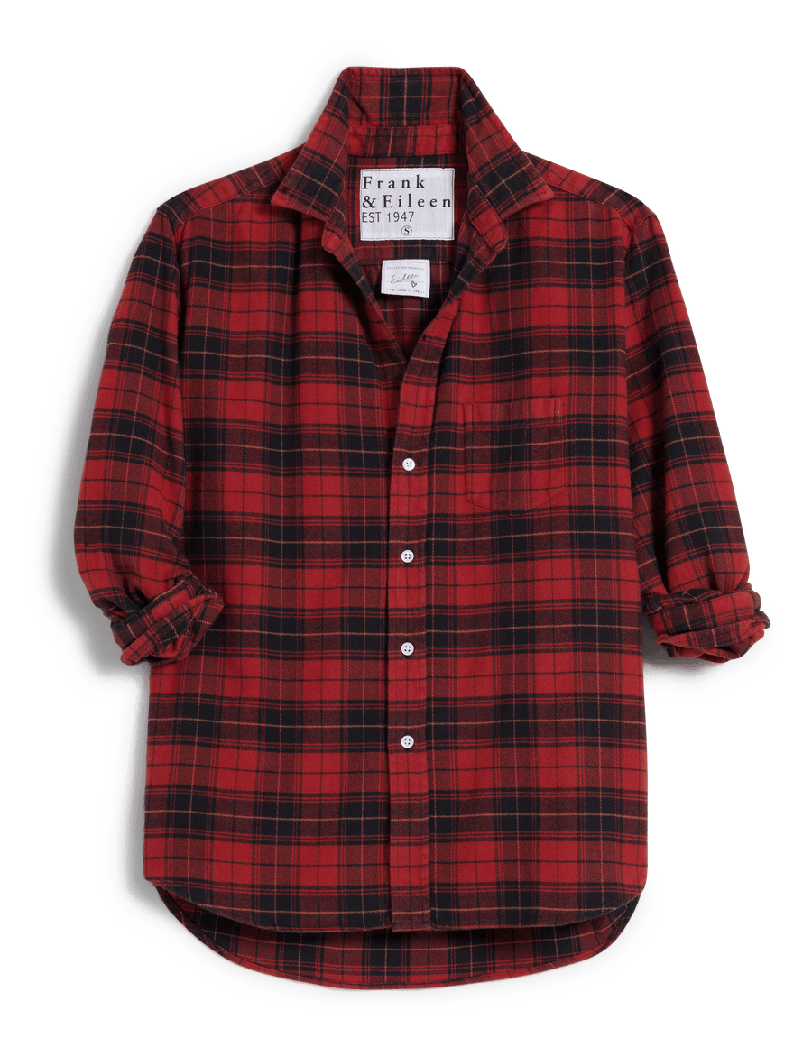 EILEEN Heather Red and Black Plaid, Italian Flannel