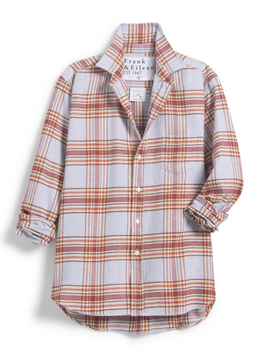 EILEEN Rust and Gray Melange Plaid, Flannel