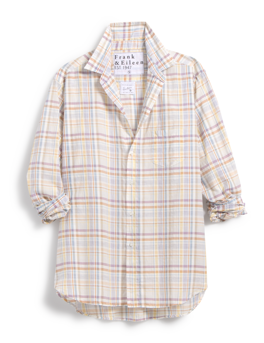 EILEEN Sand and Purple Plaid, Casual Cotton