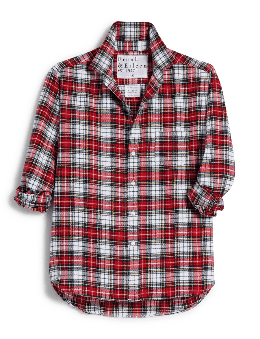 EILEEN Red and Black with White Plaid, Italian Flannel