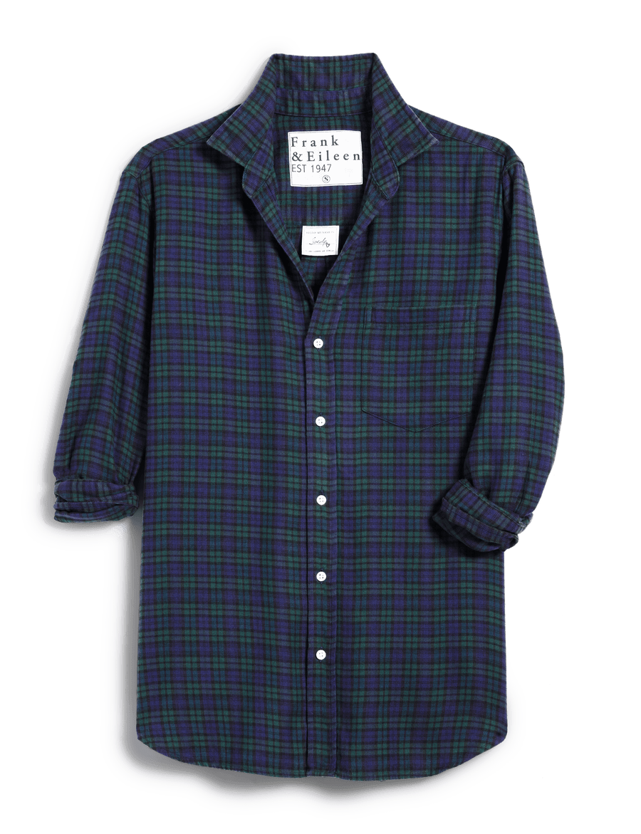 JOEDY Small Navy and Black with Green Plaid, Italian Flannel