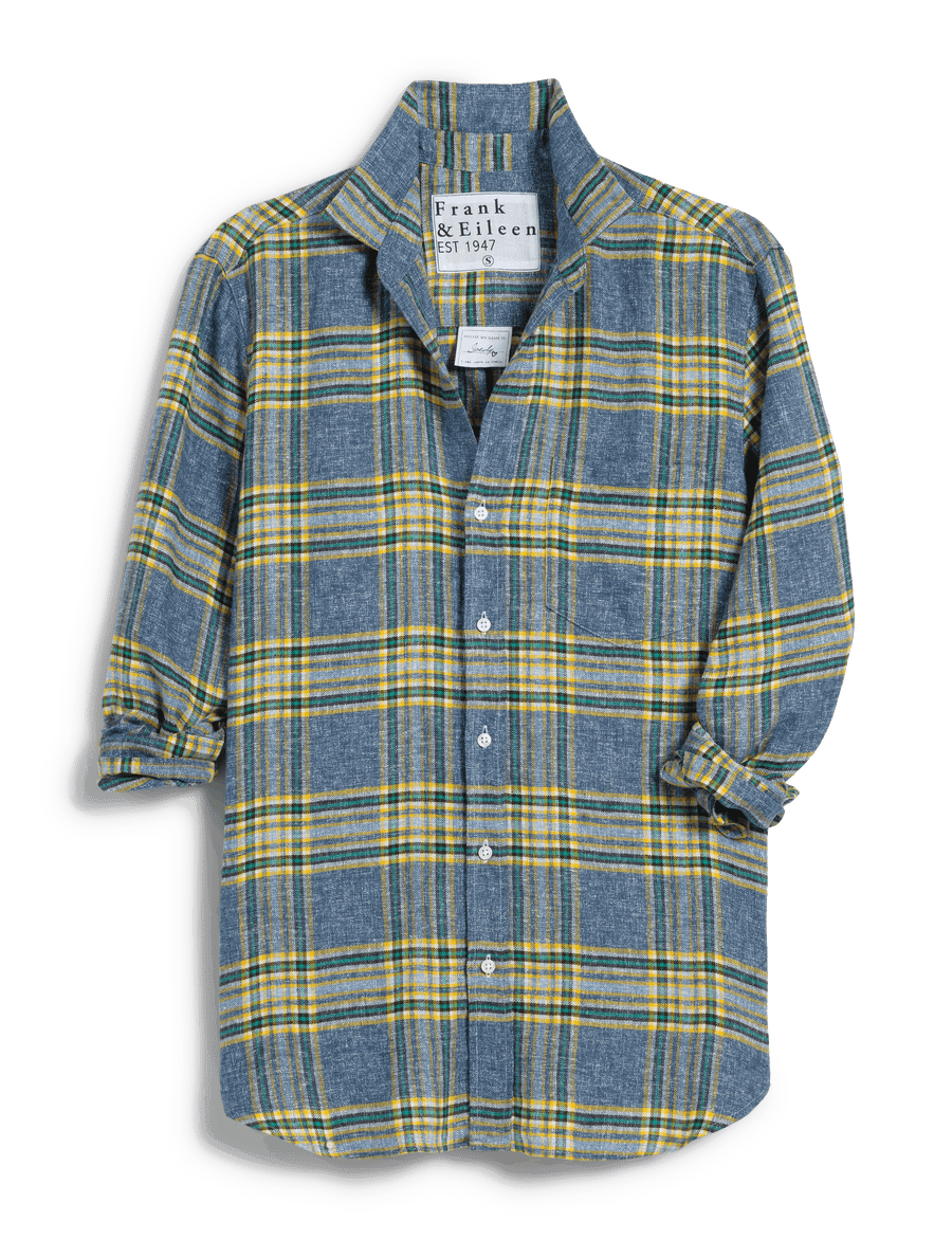 JOEDY Yellow and Blue Plaid, Italian Flannel