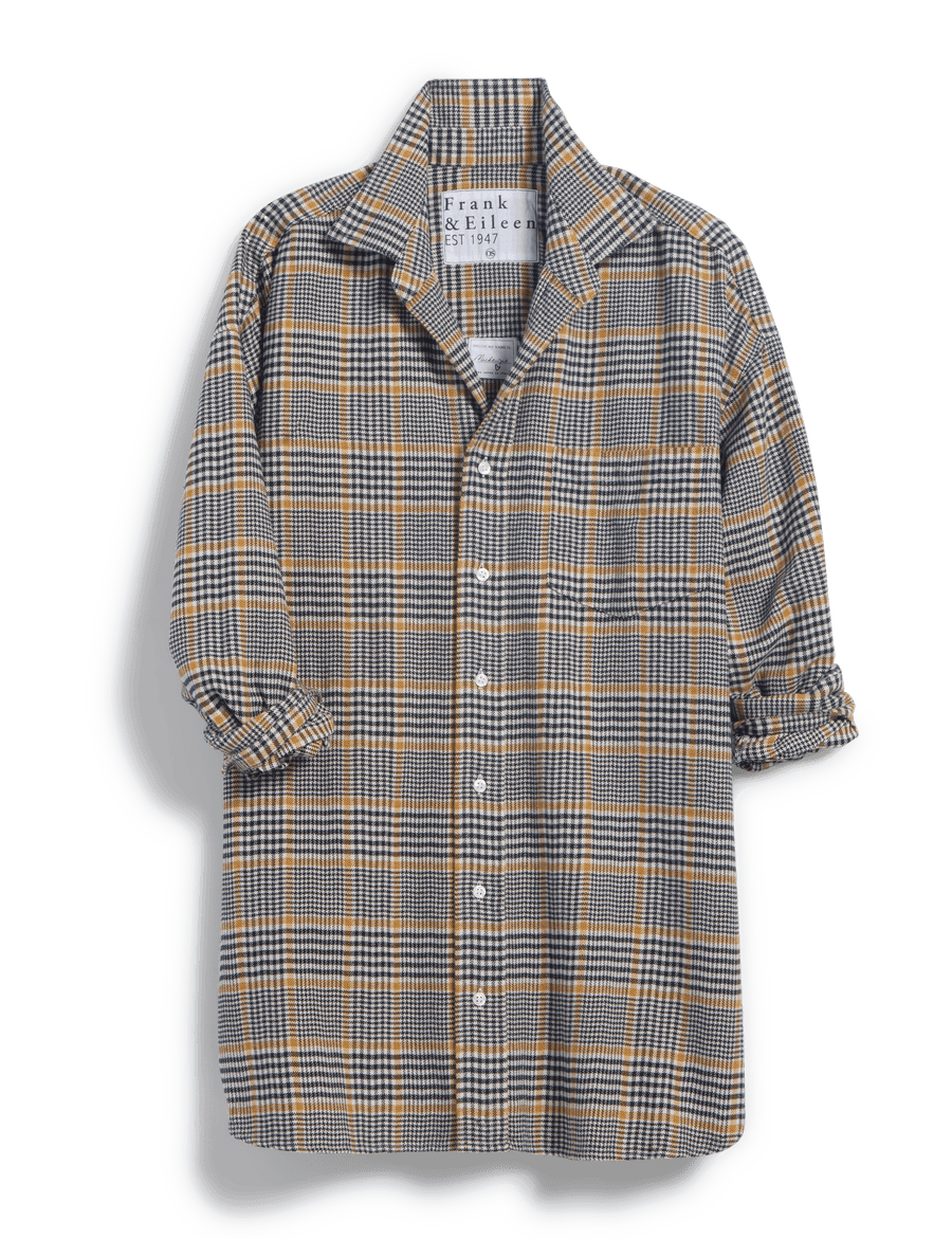 MACKENZIE Camel and Black Plaid, Italian Flannel