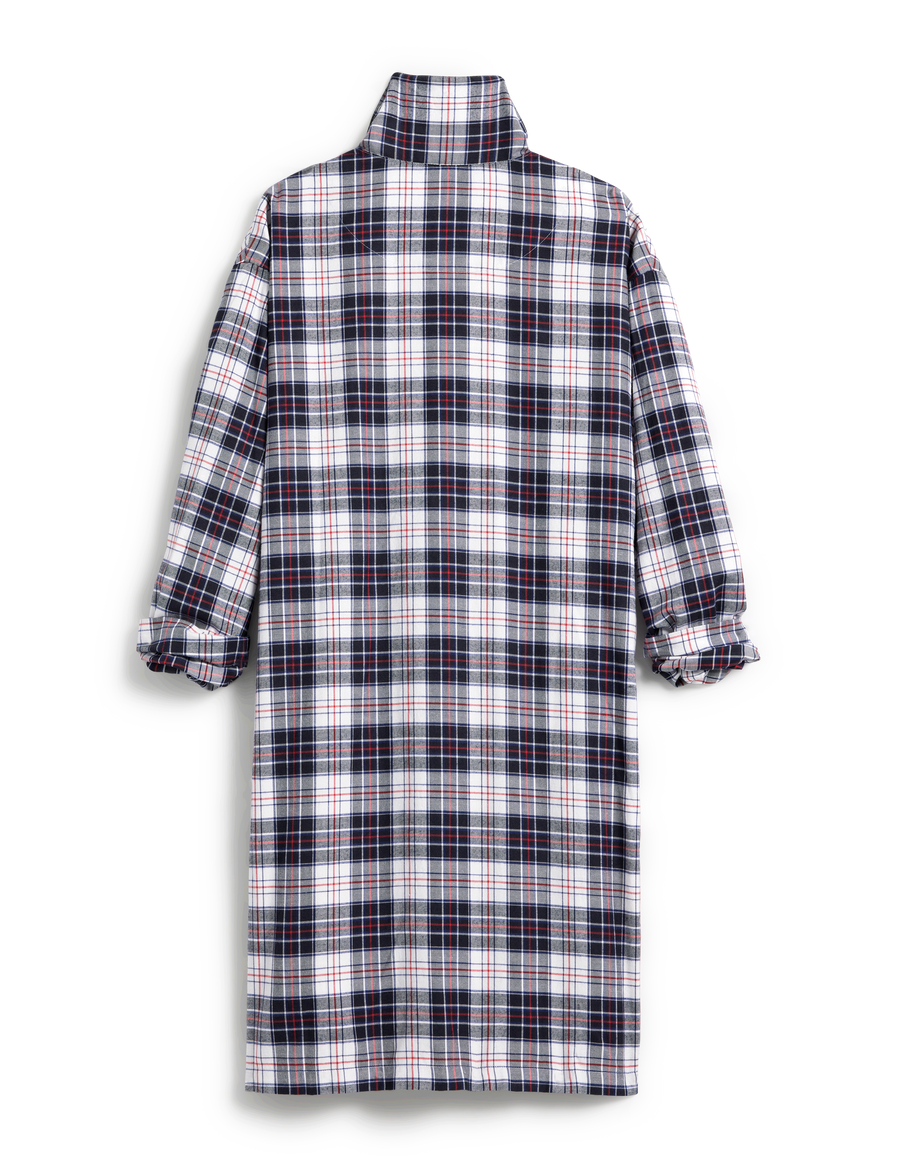 PENNY White and Black with Red Plaid, Italian Brushed Cotton