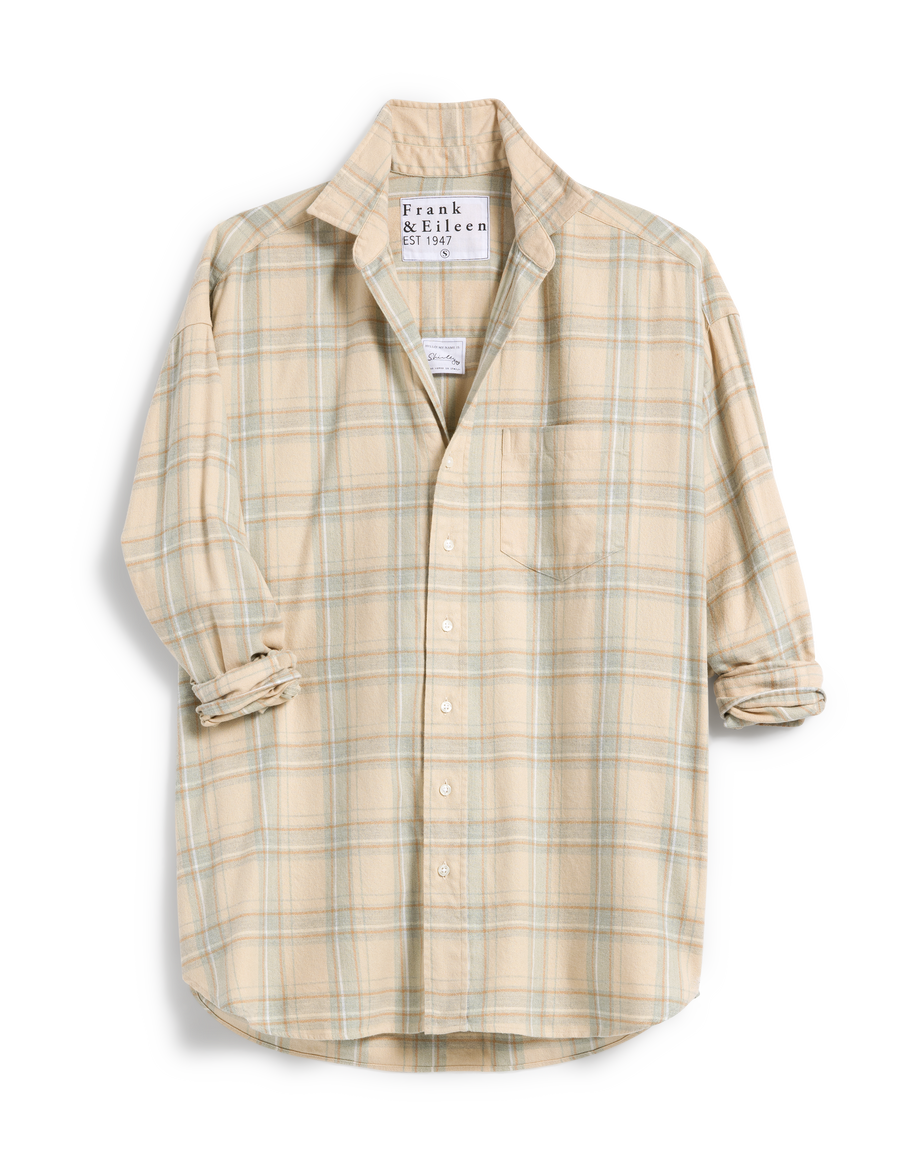 SHIRLEY Sand and Green Plaid, Italian Cashmere Touch