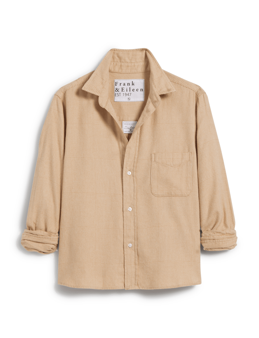 SILVIO Cream and Camel Plaid, Italian Flannel