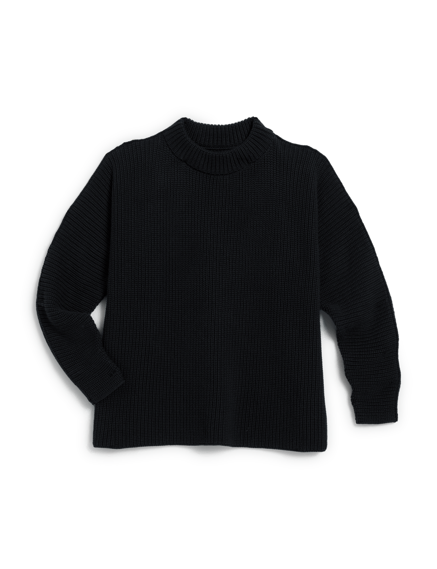 MONTECITO SWEATER Black, Pure Italian Cotton