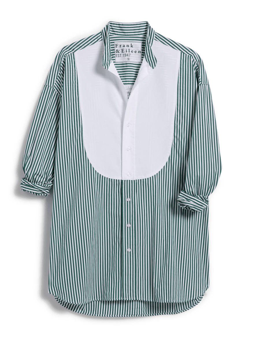 VICTORIA Green Stripe with White Bib, Superluxe