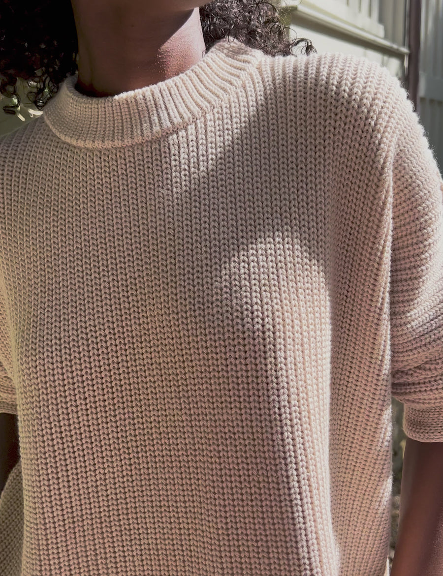 MONTECITO SWEATER Sand, Pure Italian Cotton