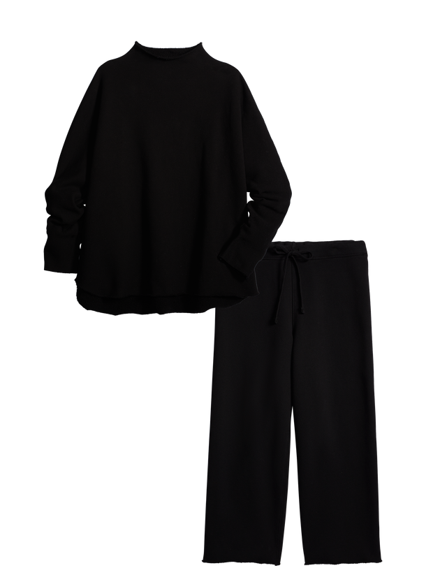 Aspen Travel Set, Effie Capelet & Favorite Sweatpants, Black | Frank ...